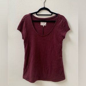 Rag and Bone Maroon Short Sleeve T